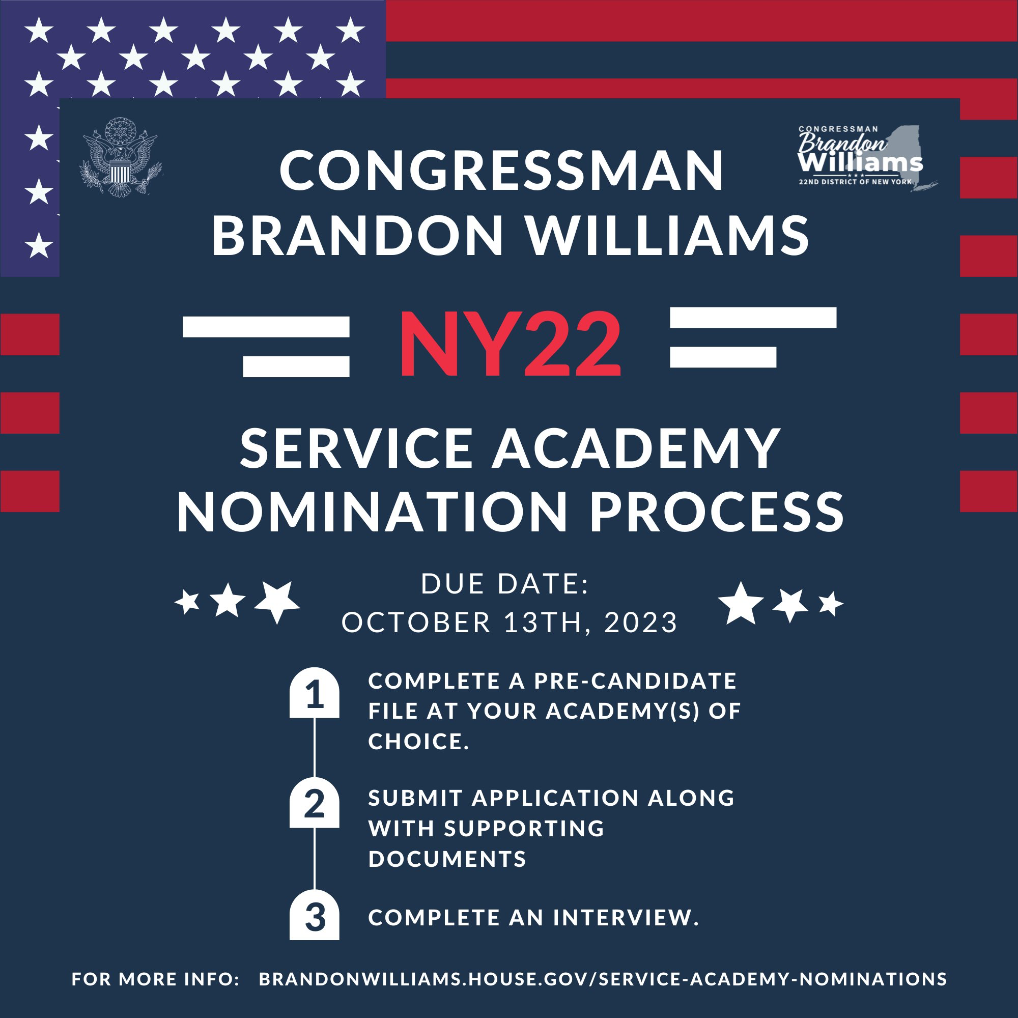 Rep. Williams opens service nomination application process for NY-22