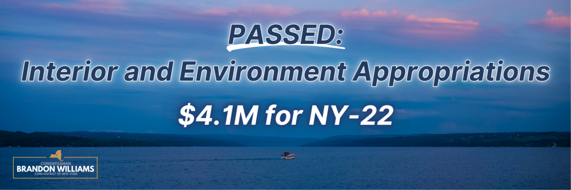 Rep. Williams helps pass Interior and Environment Appropriations for NY-22