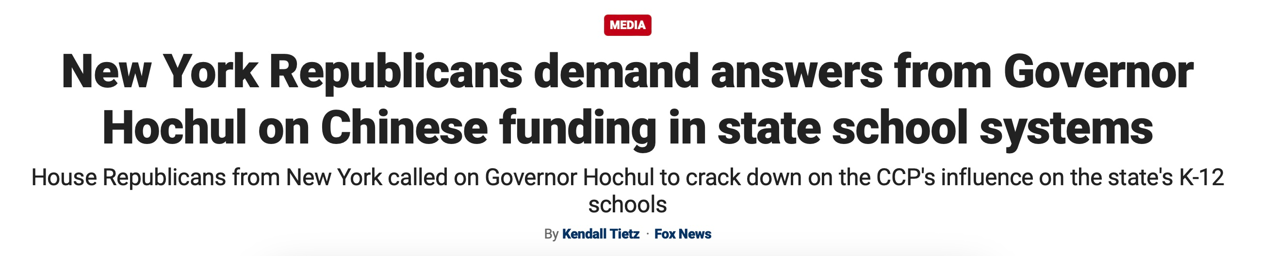 Rep. Williams sends letter to Hochul, CCP funding our schools