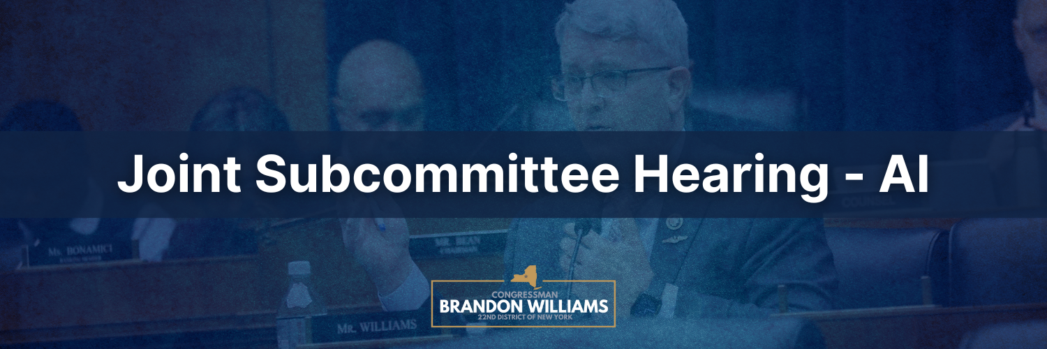 Rep. Williams chairs a joint subcommittee hearing on AI