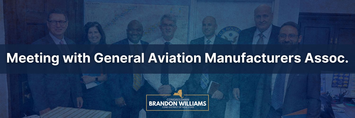 Rep. Williams meets with General Aviation Manufacturers Association