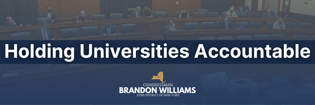 Rep. Williams questioned witnesses at an Education and Workforce Committee hearing this week