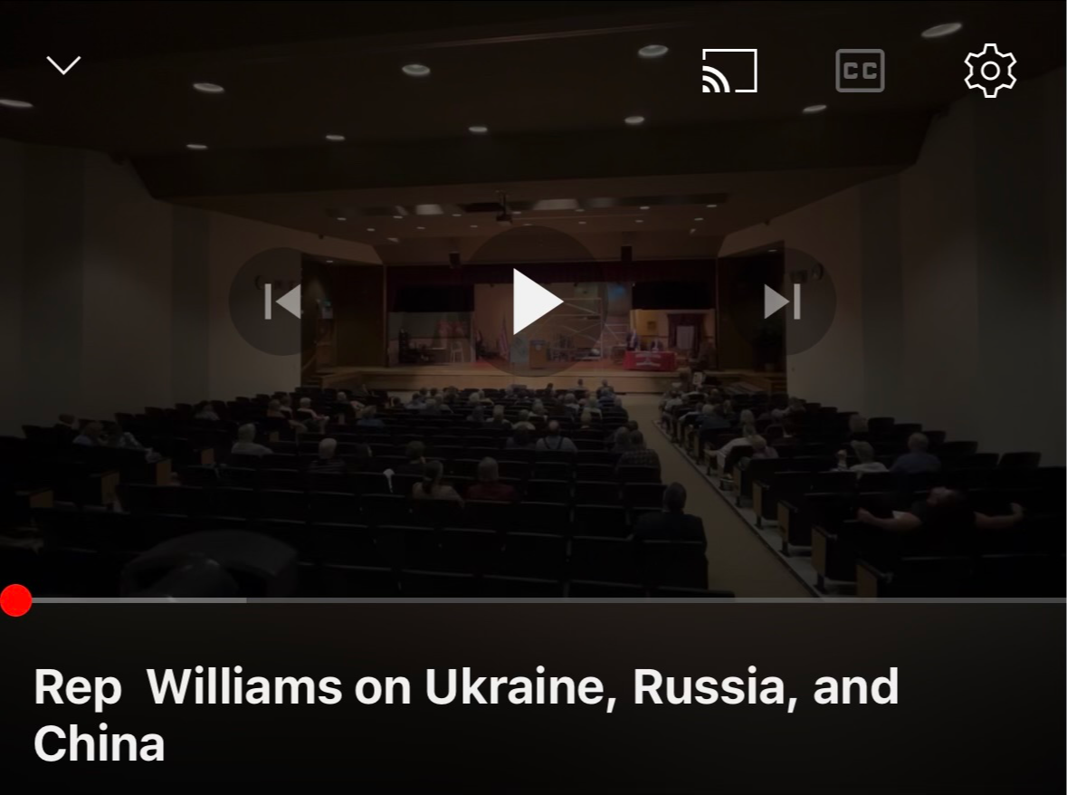 Rep Williams on Ukraine, Russia, and China