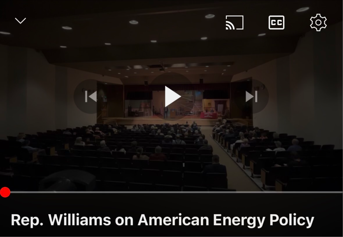 Rep. Williams on American Energy Policy