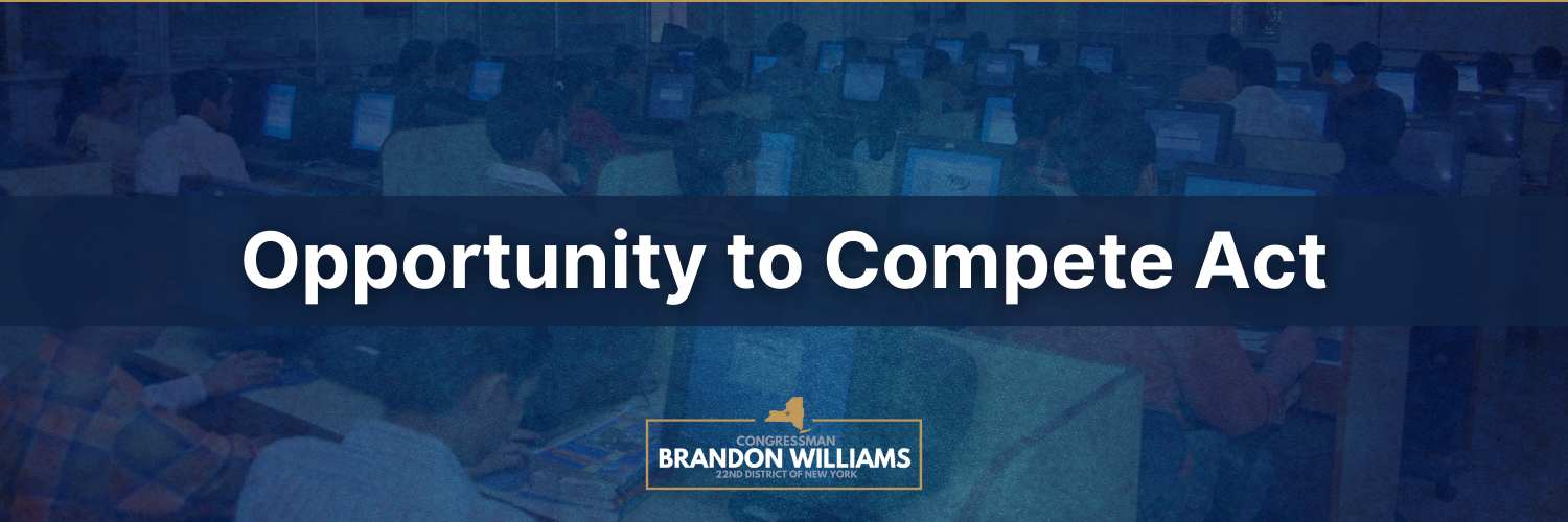 Rep. Williams cosponsors the Opportunity to Compete Act